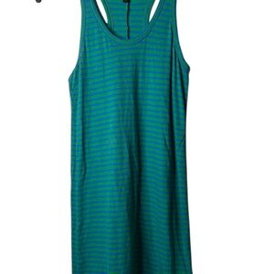 J. Crew Vibrant Green and Blue Striped Swim Coverup
